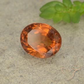 1.66 ct Orange Hessonite Garnet Stone, Natural Hessonite Garnet in Oval Facet Shape for Sale