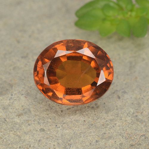 1.93ct Natural Deep Orange Hessonite Garnet, Oval, VS