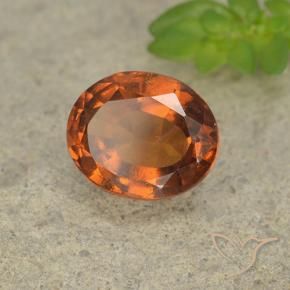 1.93 ct Orange Hessonite Garnet Stone, Natural Hessonite Garnet in Oval Facet Shape for Sale