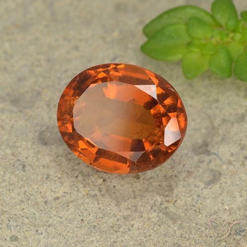 2.00 ct Orange Hessonite Garnet Stone, Natural Hessonite Garnet in Oval Facet Shape for Sale