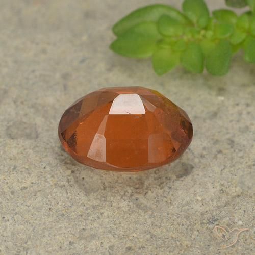 Hessonite Garnet Gemstone in 8.5 x 7.1 mm Size for Sale, Hessonite Garnet Stone in Deep Orange Color