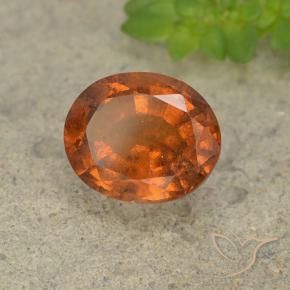 2.29 ct Orange Hessonite Garnet Stone, Natural Hessonite Garnet in Oval Facet Shape for Sale