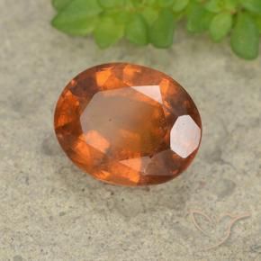 2.48 ct Orange Hessonite Garnet Stone, Natural Hessonite Garnet in Oval Facet Shape for Sale