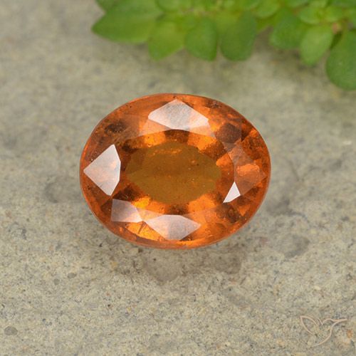 2.09ct Natural Medium Orange Hessonite Garnet, Oval, VS-SI