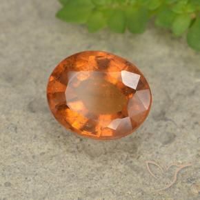 2.09 ct Orange Hessonite Garnet Stone, Natural Hessonite Garnet in Oval Facet Shape for Sale