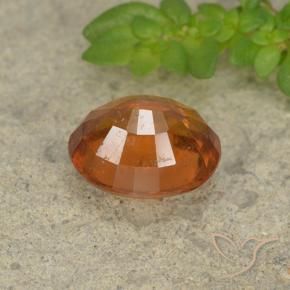 Hessonite Garnet Gemstone in 8.5 x 7 mm Size for Sale, Hessonite Garnet Stone in Medium Orange Color