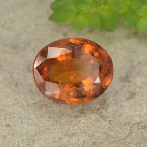 2.18 ct Orange Hessonite Garnet Stone, Natural Hessonite Garnet in Oval Facet Shape for Sale