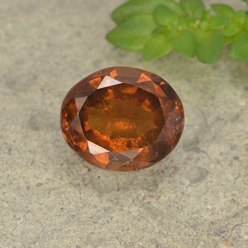 1.78ct Natural Dark Orange Hessonite Garnet, Oval, VS-SI