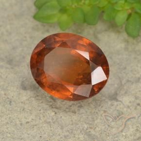 2.27 ct Orange Hessonite Garnet Stone, Natural Hessonite Garnet in Oval Facet Shape for Sale