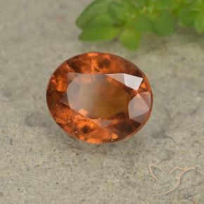 2.14 ct Orange Hessonite Garnet Stone, Natural Hessonite Garnet in Oval Facet Shape for Sale
