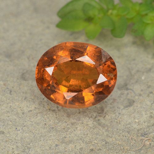 1.82ct Natural Amber Orange Hessonite Garnet, Oval, VS-SI
