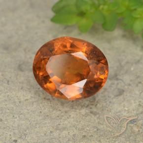 1.82 ct Orange Hessonite Garnet Stone, Natural Hessonite Garnet in Oval Facet Shape for Sale
