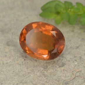 2.15 ct Orange Hessonite Garnet Stone, Natural Hessonite Garnet in Oval Facet Shape for Sale