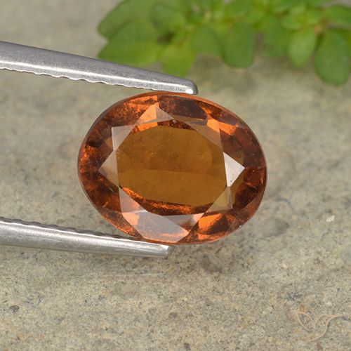 2.30ct Natural Deep Orange Hessonite Garnet, Oval, VS-SI