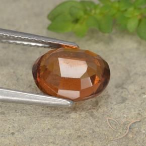 Hessonite Garnet Gemstone in 9 x 7 mm (calibrated) Size for Sale, Hessonite Garnet Stone in Deep Orange Color