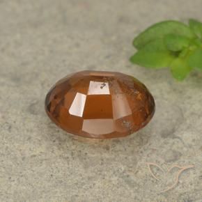 Hessonite Garnet Gemstone in 8.2 x 6.7 mm Size for Sale, Hessonite Garnet Stone in Yellowish Orange Color