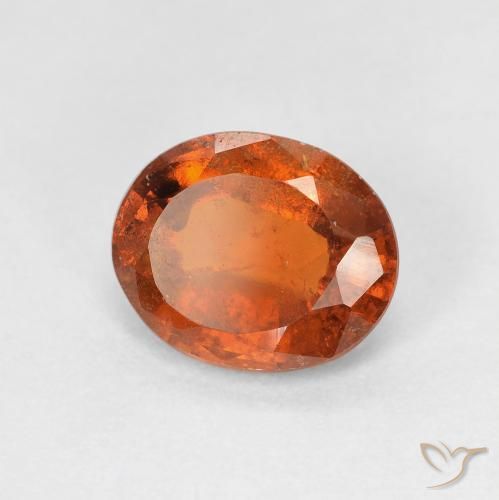 2.11 ct Orange Hessonite Garnet Stone, Natural Hessonite Garnet in Oval Facet Shape for Sale