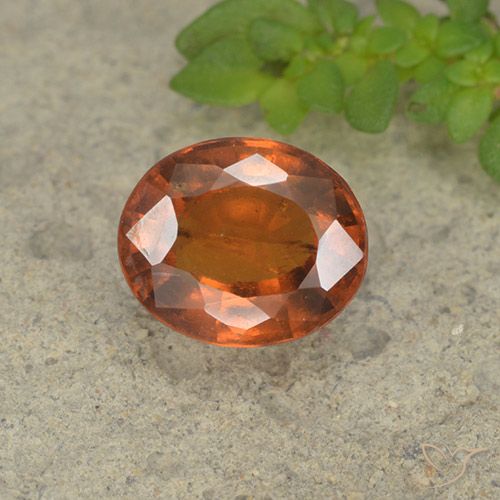 1.73ct Natural Dark Orange Hessonite Garnet, Oval, VS-SI