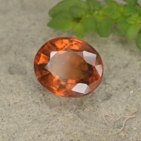 1.73 ct Orange Hessonite Garnet Stone, Natural Hessonite Garnet in Oval Facet Shape for Sale