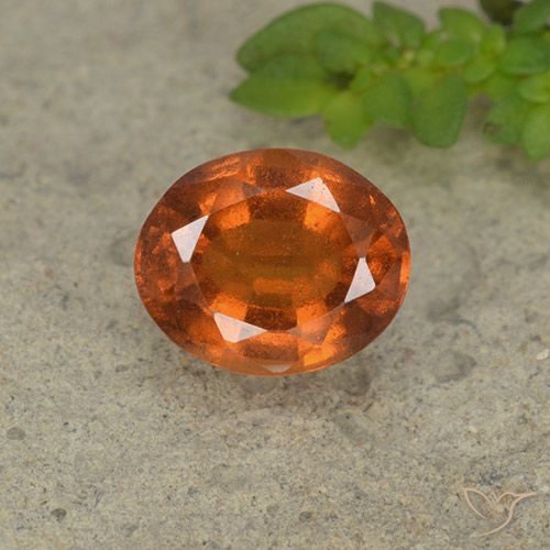 2.07ct Natural Deep Orange Hessonite Garnet, Oval, VS-SI