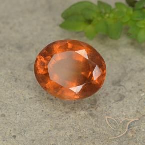 2.07 ct Orange Hessonite Garnet Stone, Natural Hessonite Garnet in Oval Facet Shape for Sale
