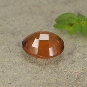 Hessonite Garnet Gemstone in 8.4 x 6.9 mm Size for Sale, Hessonite Garnet Stone in Deep Orange Color
