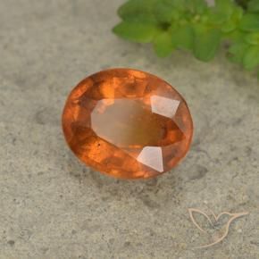 2.05 ct Orange Hessonite Garnet Stone, Natural Hessonite Garnet in Oval Facet Shape for Sale