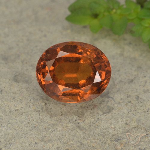 2.12ct Natural Deep Orange Hessonite Garnet, Oval, VS-SI
