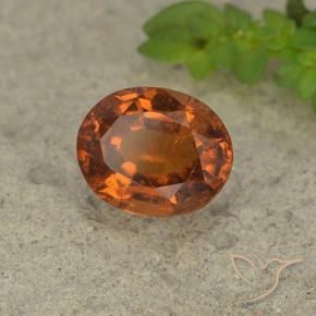 2.12 ct Orange Hessonite Garnet Stone, Natural Hessonite Garnet in Oval Facet Shape for Sale