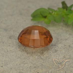 Hessonite Garnet Gemstone in 8.2 x 6.9 mm Size for Sale, Hessonite Garnet Stone in Deep Orange Color