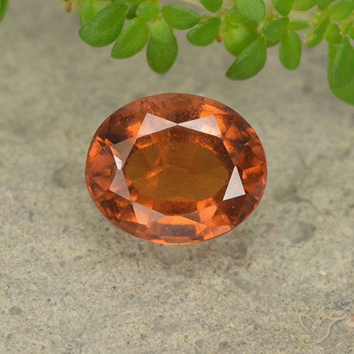 1.89ct Natural Deep Orange Hessonite Garnet, Oval, VS-SI