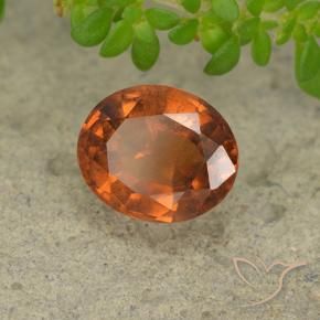 1.89 ct Orange Hessonite Garnet Stone, Natural Hessonite Garnet in Oval Facet Shape for Sale