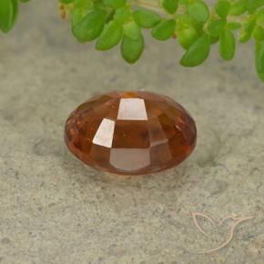 Hessonite Garnet Gemstone in 8.1 x 6.8 mm Size for Sale, Hessonite Garnet Stone in Deep Orange Color