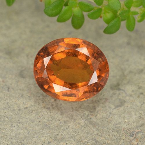 1.96ct Natural Medium-Dark Orange Hessonite Garnet, Oval, VS-SI