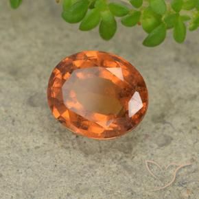 1.96 ct Orange Hessonite Garnet Stone, Natural Hessonite Garnet in Oval Facet Shape for Sale