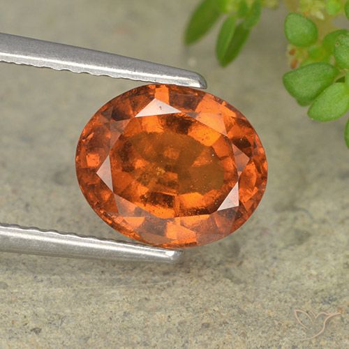2.20ct Natural Deep Orange Hessonite Garnet, Oval, VS-SI