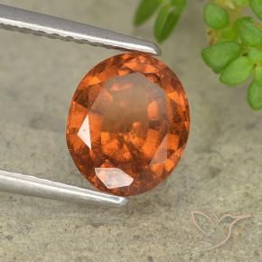 2.20 ct Orange Hessonite Garnet Stone, Natural Hessonite Garnet in Oval Facet Shape for Sale