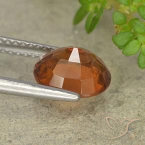 Hessonite Garnet Gemstone in 8.5 x 7.1 mm Size for Sale, Hessonite Garnet Stone in Deep Orange Color