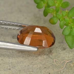 Hessonite Garnet Gemstone in 8.2 x 6.3 mm Size for Sale, Hessonite Garnet Stone in Medium-Dark Orange Color