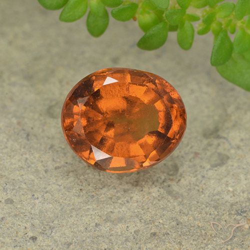 1.77ct Natural Deep Orange Hessonite Garnet, Oval, VS