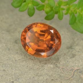 1.77 ct Orange Hessonite Garnet Stone, Natural Hessonite Garnet in Oval Facet Shape for Sale
