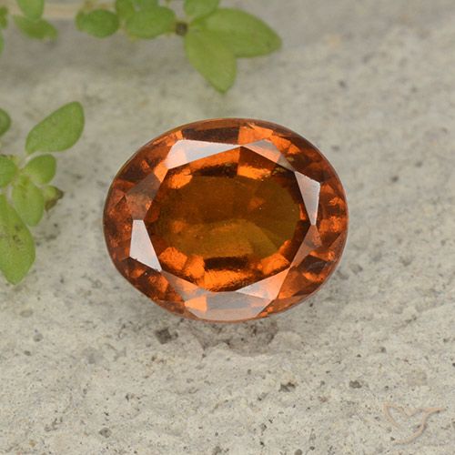 2.32ct Natural Deep Orange Hessonite Garnet, Oval, VS-SI
