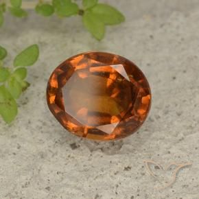 2.32 ct Orange Hessonite Garnet Stone, Natural Hessonite Garnet in Oval Facet Shape for Sale