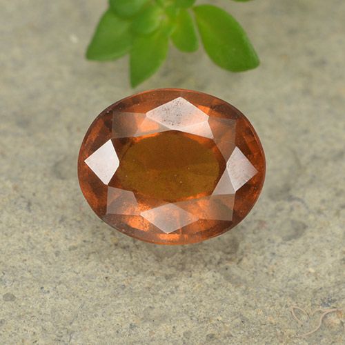 2.10ct Natural Medium-Dark Orange Hessonite Garnet, Oval, VS-SI