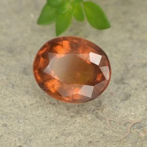 2.10 ct Orange Hessonite Garnet Stone, Natural Hessonite Garnet in Oval Facet Shape for Sale
