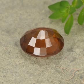 Hessonite Garnet Gemstone in 8.5 x 7.1 mm Size for Sale, Hessonite Garnet Stone in Medium-Dark Orange Color