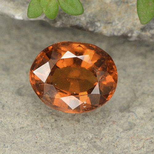 2.08ct Natural Deep Orange Hessonite Garnet, Oval, VS