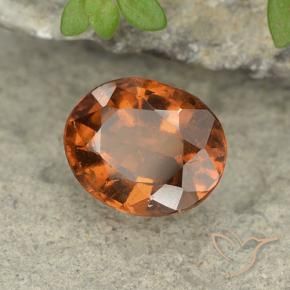 2.08 ct Orange Hessonite Garnet Stone, Natural Hessonite Garnet in Oval Facet Shape for Sale