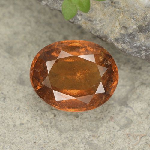 2.14ct Natural Medium-Dark Orange Hessonite Garnet, Oval, VS-SI