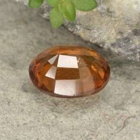 Hessonite Garnet Gemstone in 9 x 7 mm (calibrated) Size for Sale, Hessonite Garnet Stone in Medium-Dark Orange Color